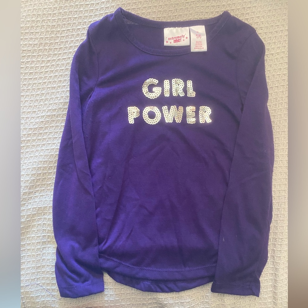 Wonder Nation Purple 'Girl Power' Long Sleeve Tee